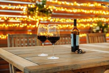Rooftop deck with outdoor furniture